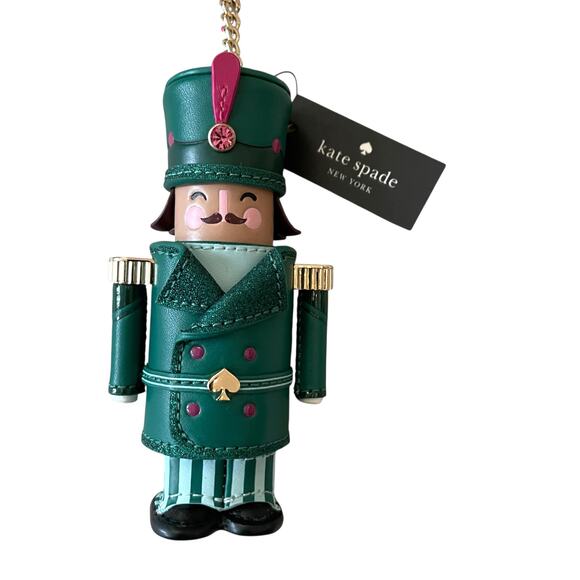 Kate Spade Oh What Fun 3D Nutcracker Key Chain Green Leather NEW - Picture 12 of 15